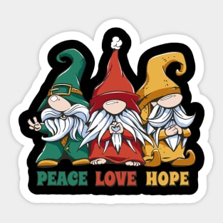 Gnome Trio - Peace, Love, Hope Harmony Sticker